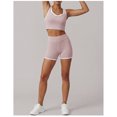 thumbnail image 5 of PISONIC Color Block 2 Piece Yoga Outfits, High Waist Butt Lifting Biker Shorts & Shockproof Square Neck Sports Bra Set, Summer Breathable Workout Gym Activewear Sets for Women, 5 of 6
