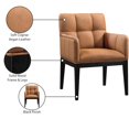 thumbnail image 2 of Meridian Furniture Adrian Cognac Vegan Leather Dining Arm Chair, Set of 2, 2 of 9