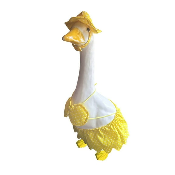 JoyMoreHome Summer Bikini Goose Outfit for Porch Lawn Goose Statue Clothes Hawaiian Luau Outfit for Yard Decor