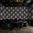 thumbnail image 2 of Baroque Peel and Stick Wallpaper Symmetrical Dark Damask Antique Gold Baroque Florals Wall Mural 17.7in x 9.8ft Self Adhesive Removable Wall Paper Renter Friendly Wallpaper for Bedroom Livingroom Men, 2 of 8