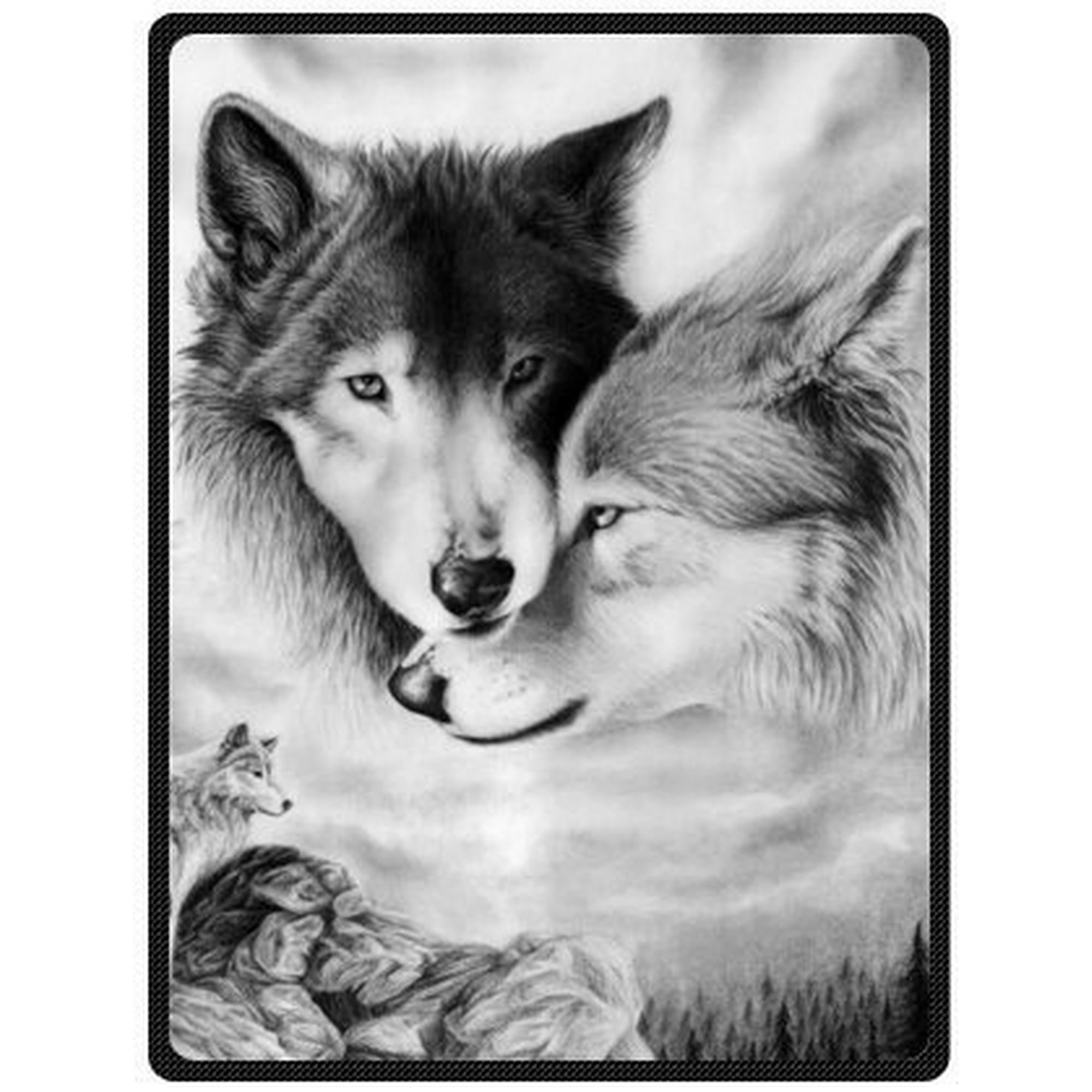 RYLABLUE Blanket Funny White Wolf Fleece Throw Blanket 58x80 Inches Walmart Canada