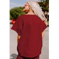 thumbnail image 2 of Women's Red Dahlia Textured Loose Fit T-Shirt and Drawstring Pants Set | [ZhiHiMeRi] | (US 16-18)XL, 2 of 6