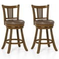 thumbnail image 1 of Costway Set of 2 Bar Stools 25" Swivel Bar Chairs with PE Rattan Backrest & Footrest, 1 of 9
