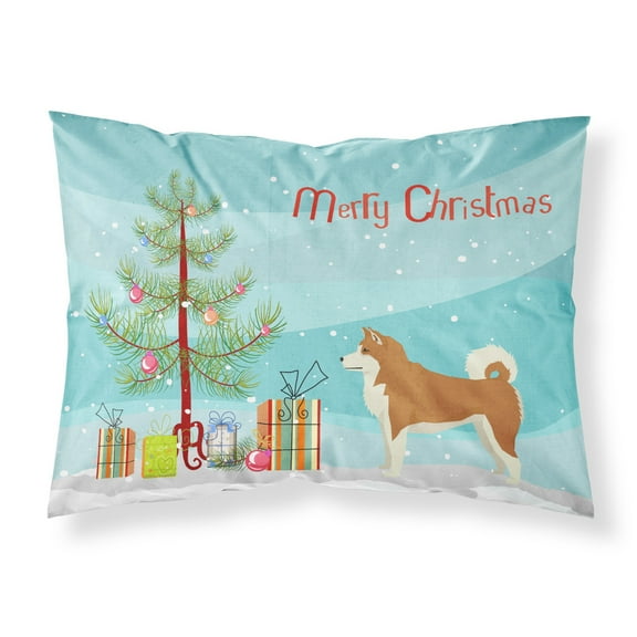 Akita Christmas Tree Fabric Standard Pillowcase