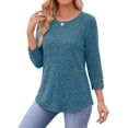 thumbnail image 3 of Fantaslook Womens 3/4 Sleeve Shirts with Buttons Dressy Casual Blouses Tunic Tops Fall Clothes, 3 of 9