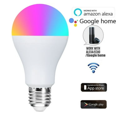 Smart Light Bulbs, Smart Bulb That Work with Alexa & Google Home, LED Light Bulbs Color Changing, A19 E26 2.4Ghz WiFi Light Bulbs