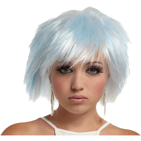 White Blue Punky Pixie Wig Adult Halloween Accessory