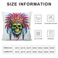 thumbnail image 5 of MDO  Indian Skull with Flowers One Throw Pillow with Cover for Couch Bed Sofa, 18 x 18 Decorative Pillows w/Case, 5 of 5