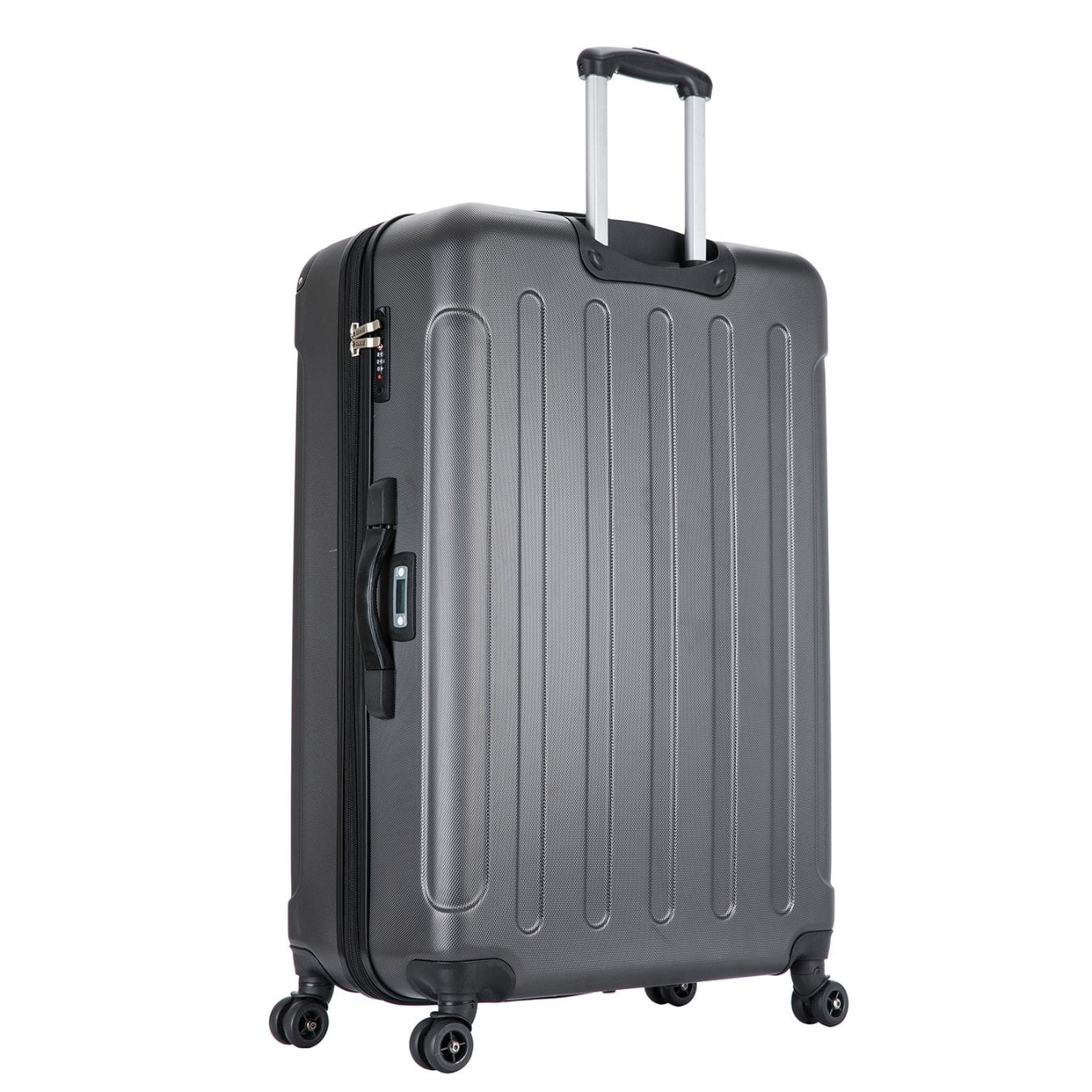 DUKAP Intely 32" Hardside Lightweight Luggage with Spinner Wheels and Integrated Weight Scale, Gray