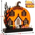 thumbnail image 2 of Halloween Table Decoration, Wooden Lighted Pumpkin House Decor Ornaments, Battery Operated Halloween Sign, Indoor Fireplace Office Kitchen Table Decoration, 9 x 9 x 2.1 in, 2 of 7