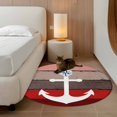 thumbnail image 2 of Round Rugs 4Ft, Nautical Anchor Round Area Rug Washable Indoor Throw Carpet, Red Brown Retro Gradient Wooden Grain Soft Non Slip Circle Rug for Kitchen Nursery Room Home Decor Aesthetic, 2 of 8