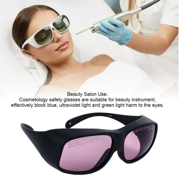 Gafas De Seguridad Ultravioleta Gafas De Seguridad De Cosmetologia Marco Negro Profesional 808 Nm OD5 Para Salon De Belleza Bodega Aurrera en linea