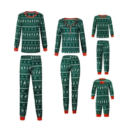 

BULLPIANO Christmas Family Matching Pajamas Women Jammies Men Clothes Sleepwear Long Sleeve Pjs Dad Mom Kids Pjs