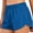 Blue, variant on Women's Sports Running Shorts, Quick-drying And Lightweight Fitness Shorts With Zippered Pockets, Size S-2XL