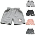 thumbnail image 4 of Odeerbi 2-12 Years Toddler Boys Girls Summer Sports Bermuda Shorts Cow Embroidered Workout Athletic Cotton Shorts Elastic Waistband Cute Breathable Mid Length Pants, 4 of 4