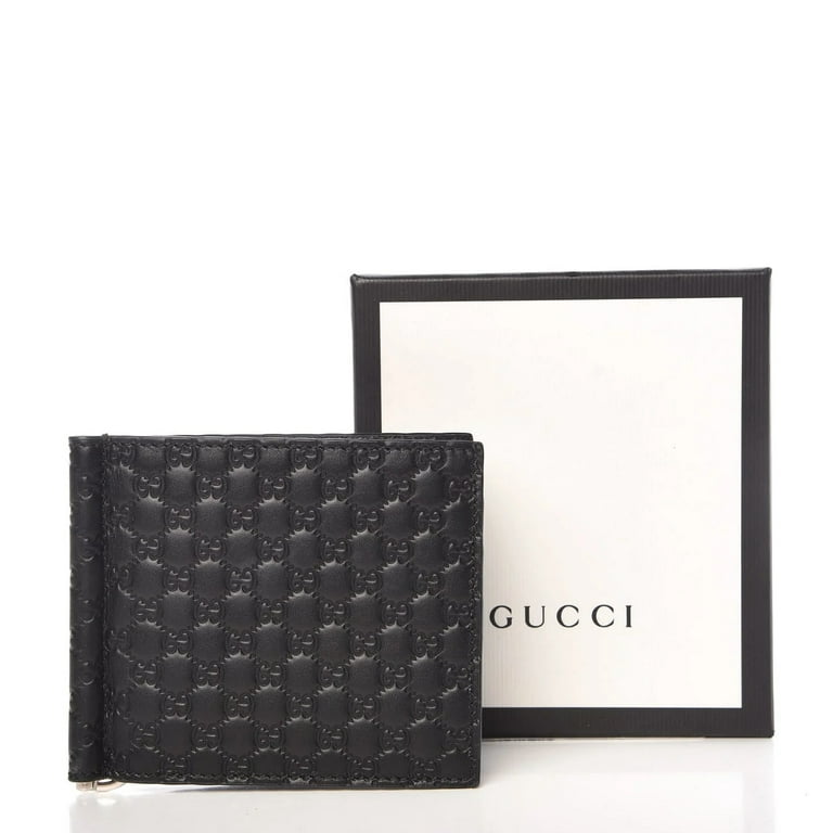 Gucci Unisex Microguccissima GG Black Money Clip Wallet 544478 