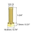 thumbnail image 2 of Unique Bargains Brass Hex Bolts, 1/2-13x1-3/4' 2 Pack Fully Thread Grade 4.8 Machine Screws, 2 of 4