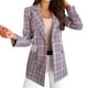 thumbnail image 2 of ICHUANYI Clearance Women's And Winter Fashion Street Casual Long Sleeve Plaid Suit Coat(Red, XL) ICHUANYI WER2023081003118, 2 of 6