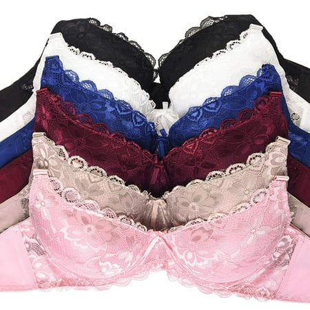 

Mamia Women s Laced & Lace Trimmed Bras Packs of 6 - Various Styles 36D 68
