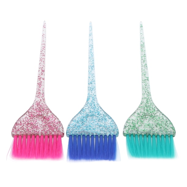 Juego De 3 Brochas Para Teñir El Cabello, Juego De Brochas Transparentes Con Largo Para Uso En Peluquería Y Barbería