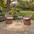thumbnail image 3 of Safavieh Courtyard Micah Floral Indoor/Outdoor Area Rug, Natural/Brown, 5'3" x 5'3" Round, 3 of 9