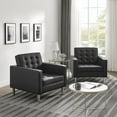 thumbnail image 6 of Modway Loft Tufted Vegan Leather Upholstered Living Room Armchair in Silver Black, 6 of 9