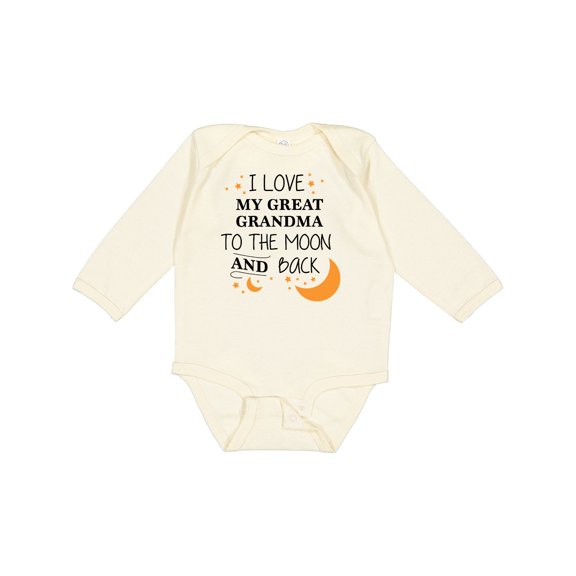 Inktastic I Love My Great Grandma to the Moon and Back Boys or Girls Long Sleeve Baby Bodysuit