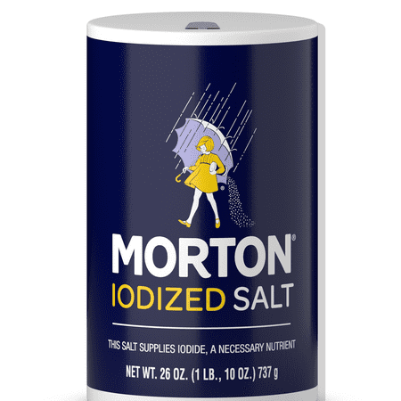 Morton Iodized Table Salt, All-Purpose Iodized Salt for Cooking, Seasoning, and Baking, 26 OZ