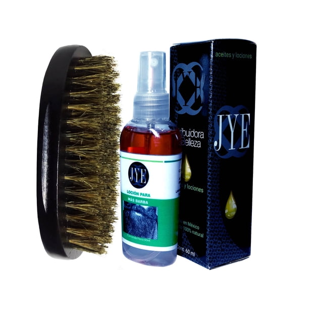 Kit de loción para barba JYE Natural incluye cepillo de madera color negro