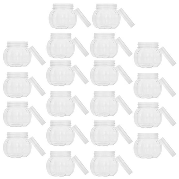 STOBOK 20Pcs Transparent Candy Storage Jars Pumpkin Shape Multipurpose Tea Coffee Container