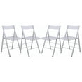 thumbnail image 1 of LeisureMod  Menno Modern Folding Chair With Chrome Frame Set of 4 Clear Chrome Finish, 1 of 5