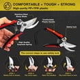 thumbnail image 5 of KOTTO Pruning Shears Set, Stainless Steel Bypass Garden Clippers, Professional Hand Pruner Kit with Storage Bag, 4 Pack, 5 of 12