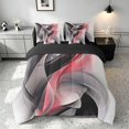 thumbnail image 3 of Manfei Red Black and Gray Full Size Bedding Sets, Modern Abstract Artwork, Black Reversible 7-Piece, 3 of 6