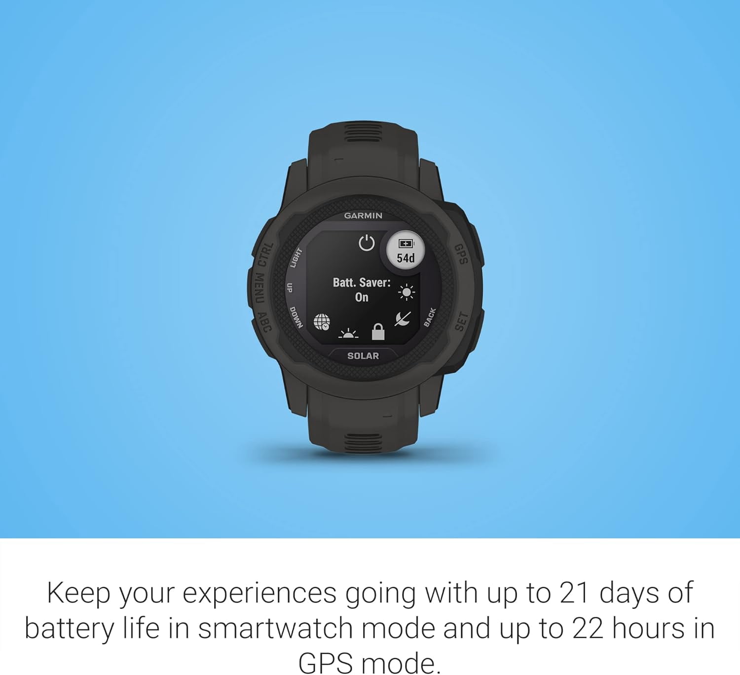 Garmin Instinct 2S, Smaller-Sized GPS Outdoor Watch, Multi-GNSS Support, Trackback Routing, Graphite
