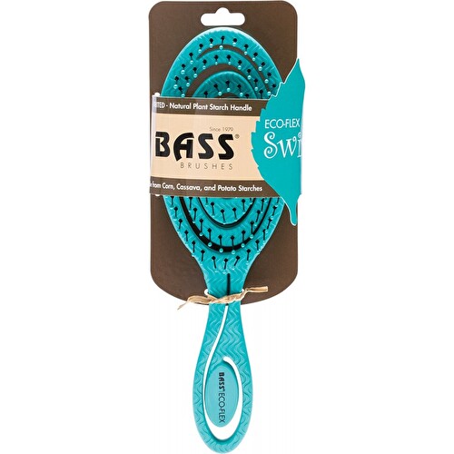 Bass Brushes Eco Flex Detangler Teal Swirl Hair Brush, 1 Ea, 3 Pack