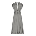 thumbnail image 6 of Qiopertar Women's Loose Sleeveless V-Neck Zipper Dress Backless Casual Party Beach Vacation Fashion Dress, Gray XL, 6 of 7