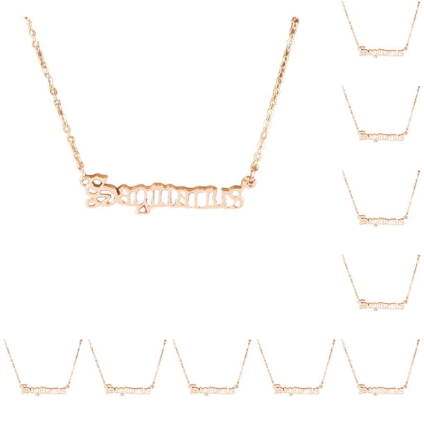 Collar Colgante Qarigey Signos del Zodiaco Oro Rosa 10 Piezas