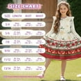 thumbnail image 6 of FKELYI Christmas Flower Reindeer Snowflake Print Ruffled Sleeve Dress for Girl A-Line Pleated Swing Pactchwork Dress Fall Crewneck Playwear Casual Dresses, 13-14 Y, 6 of 6