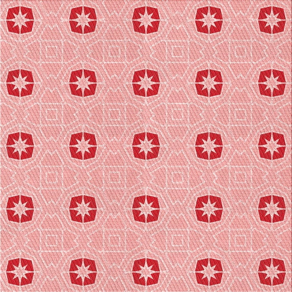 Ahgly Company Indoor Square Patterned Bean Red Area Rugs, 4' Square