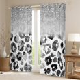 thumbnail image 2 of Feelyou Fashion Leopard Print Curtains Pack of 2 (42x84 Each) for Women, White Grey Wartercolor Curtains Blackout, Sequin Print Bedroom Curtains, Window Curtains Decor, 2 of 6
