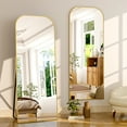 thumbnail image 3 of BEAUTYPEAK 27"x71" Rounded Top Full Length Mirror Floor Mirror,Gold, 3 of 7