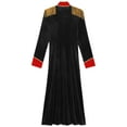 thumbnail image 6 of TiaoBug Men's Halloween Circus Ringmaster Costume Velvet Tailcoat Jacket Festive Rave Party Clubwear Black XL, 6 of 7