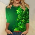 thumbnail image 2 of FDGIU ‌‌‌‌Women's St. Patrick's Day T-Shirt - Short Sleeve Crew Neck Shamrock Graphic Tee, 2 of 5