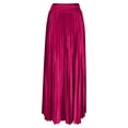 thumbnail image 5 of Women’s High Waisted Pleated Maxi Skirt, Elastic Waist Flowy Long Skirt for Casual Work Office Travel Daily Wear, 5 of 5
