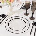 thumbnail image 4 of Balsa Circle 10 Clear 7" Disposable Round Plastic Dessert Plates Black Rim, 4 of 8