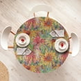 thumbnail image 4 of Ambesonne Floral Fitted Round Tablecloth, Rustic Summer Coneflowers, 56"- 60" Diameter, Coral Pale Orange and Green, 4 of 5