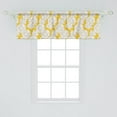 thumbnail image 2 of Yellow and White Window Valance, Doodle Style Exotic Garden Foliage with Chamomiles and Lines, Curtain Valance for Kitchen Bedroom with Rod Pocket, 54" X 18", Yellow White and Brown, by Ambesonne, 2 of 2