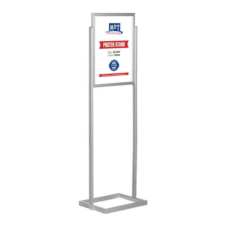VEVOR Pedestal Sign Holder, 11 x 17 Inch Vertical and Horizontal Adjustable  Poster Stand, Heavy-Duty Floor Standing Sign Holder with Round Base for  Display, Advertisement, and Outdoor, Black