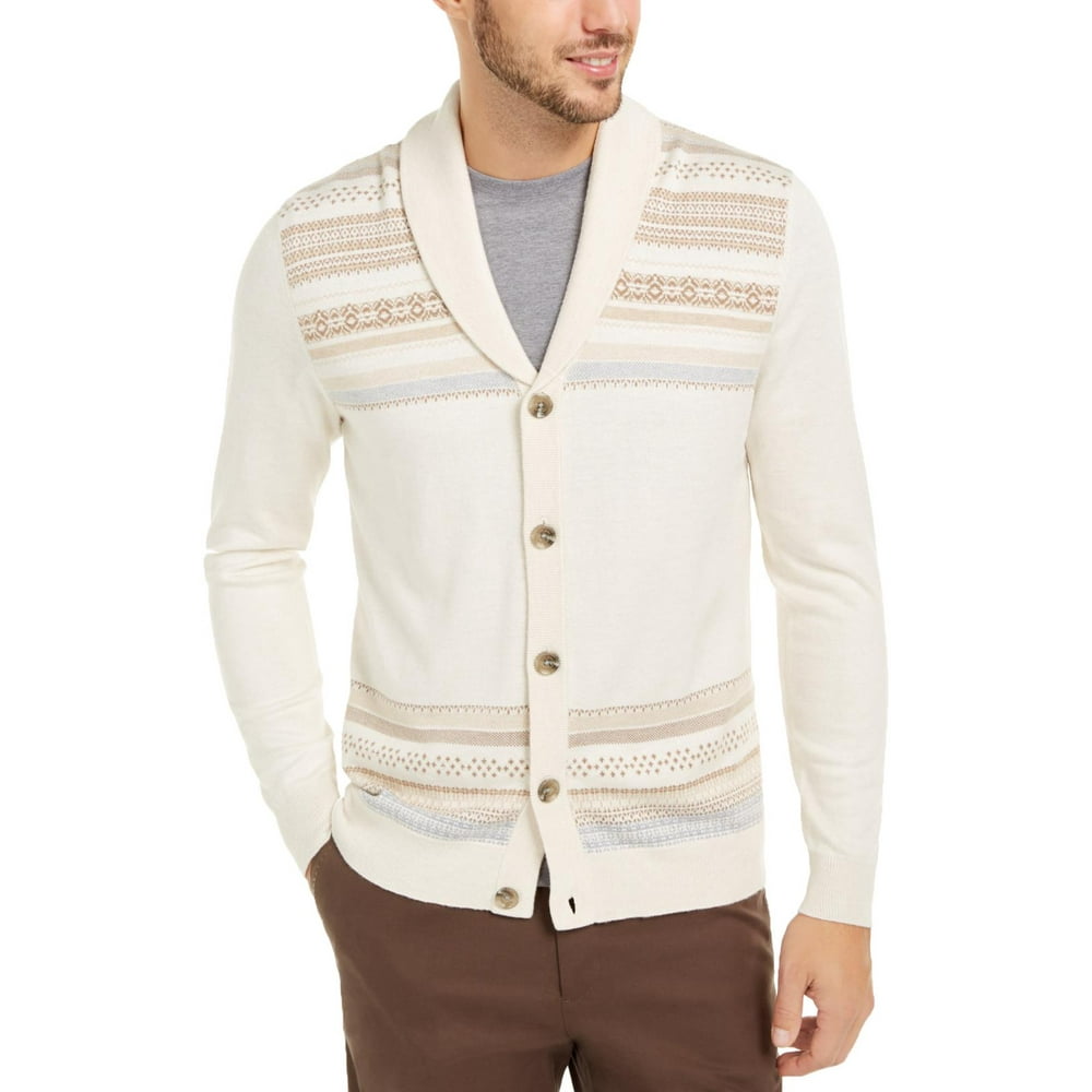 Tasso Elba - Tasso Elba Mens Cashmere Blend Layering Cardigan Sweater