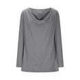 thumbnail image 4 of tarylea Tops for Women Trendy Cowl Neck Long Sleeve Shirts Solid Color Dressy Tops Casual Loose Fall Basic Tops, 4 of 6
